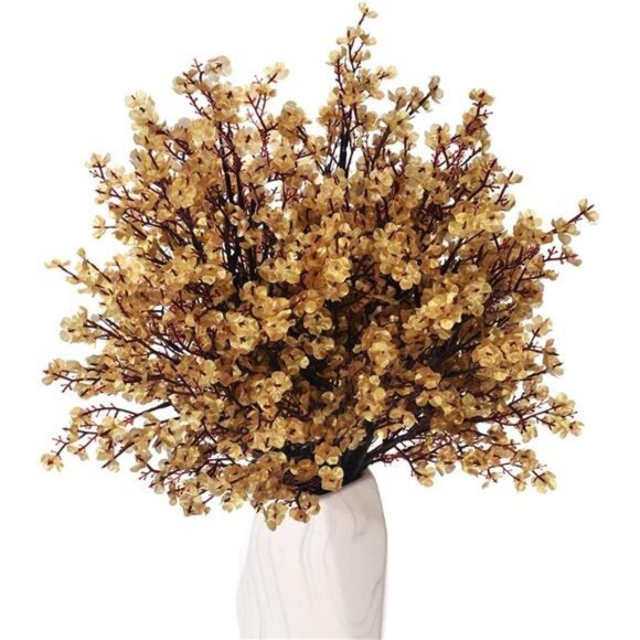 15PCS Artificial Baby Breath Flowers Floral Bouquets -Gold - Picture 1 of 4